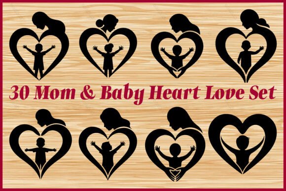 30 Mom Baby Heart Love Silhouette Bundle Review