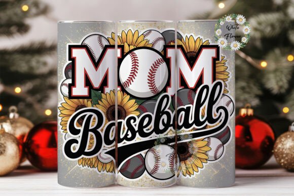 MOM Baseball Sunflowers Glitter Tumbler Design Review