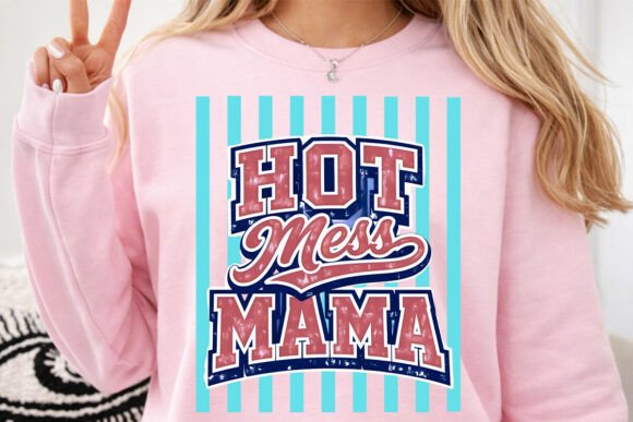 Striped Hot Mess Mama Mother's Day PNG Review